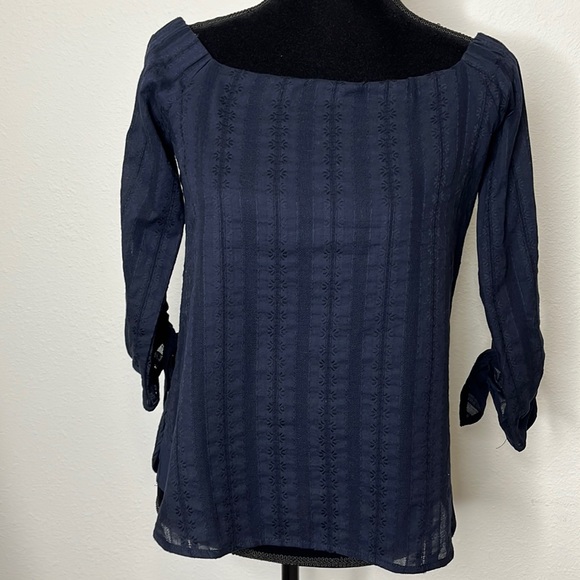 Bailey/44 size Small Navy Blue Off Shoulder Tie Sleeve Bohemian - Picture 1 of 12